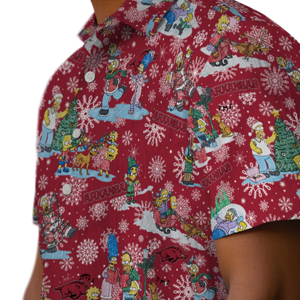 Arkansas Razorbacks Hawaiian Shirt - Simpsons Christmas | Hula Hawaiian Shirts