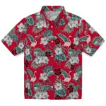 Arkansas State Red Wolves Hawaiian Shirt - Flamingo and Hibiscus | Hula Hawaiian Shirts
