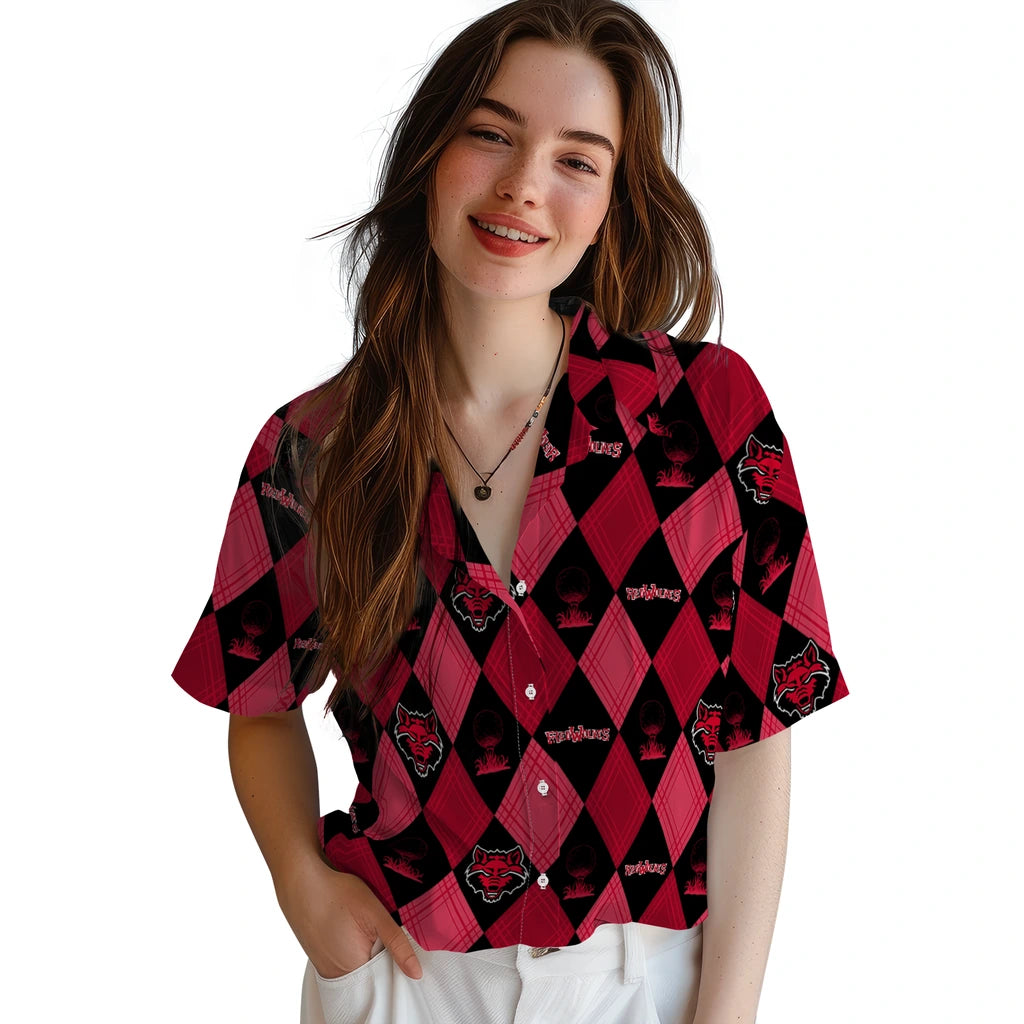 Arkansas State Red Wolves Hawaiian Shirt - Golfing Plaid | Hula Hawaiian Shirts