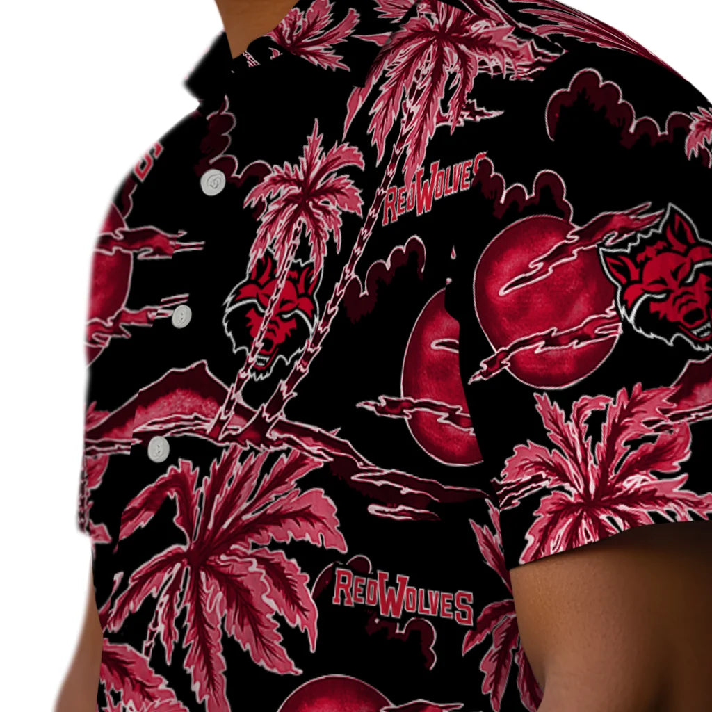 Arkansas State Red Wolves Hawaiian Shirt - Palm Sunset | Hula Hawaiian Shirts