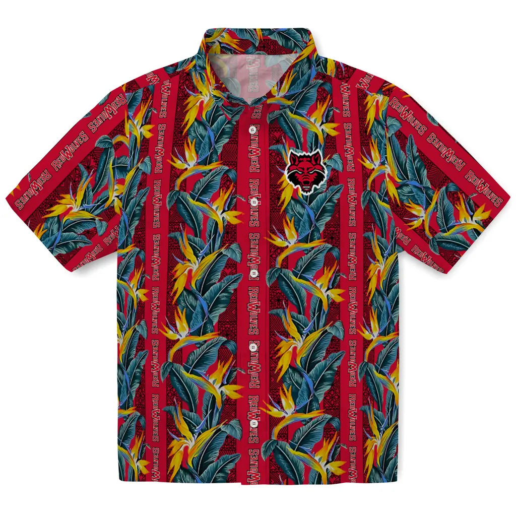 Arkansas State Red Wolves Hawaiian Shirt - Paradise Vines | Hula Hawaiian Shirts