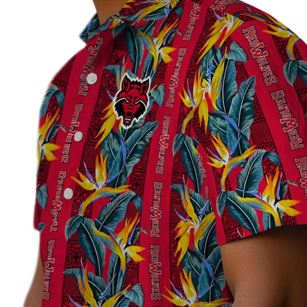 Arkansas State Red Wolves Hawaiian Shirt - Paradise Vines | Hula Hawaiian Shirts