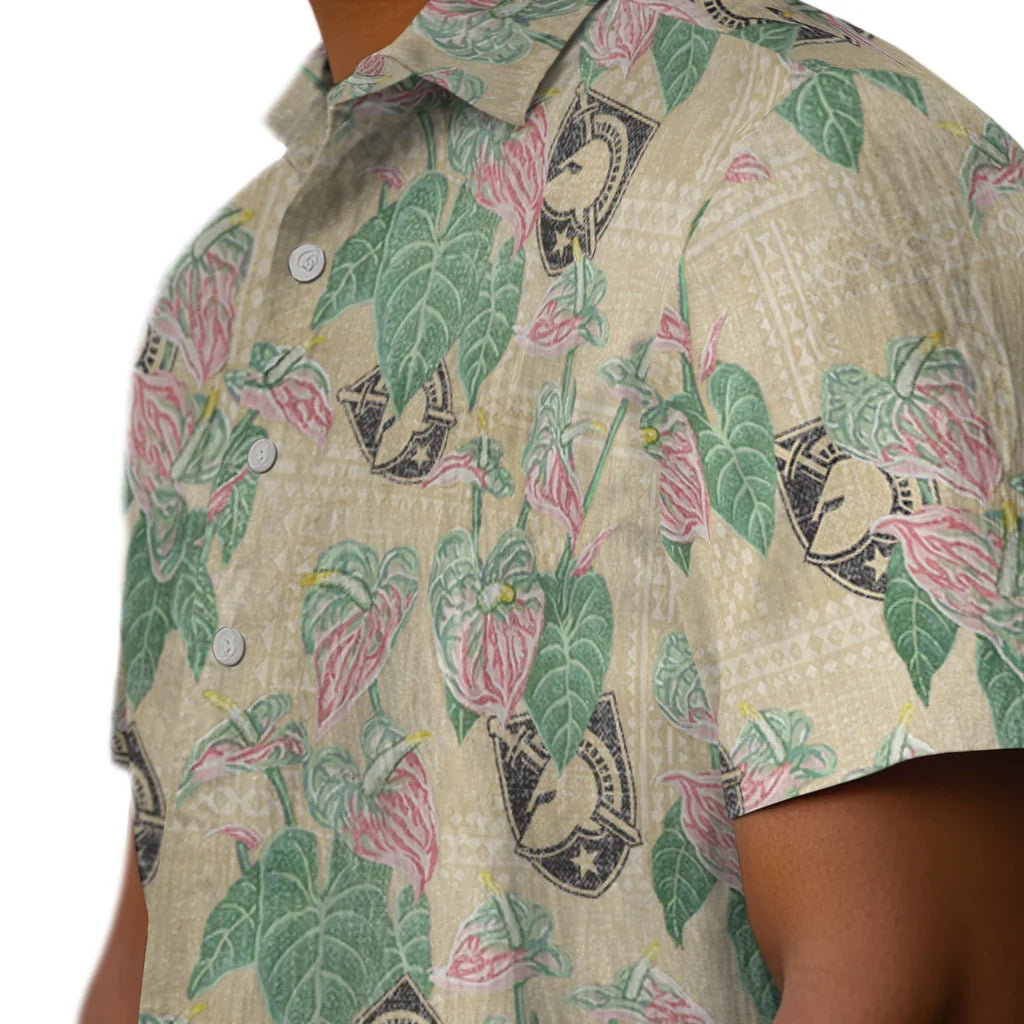 Army Black Knights Hawaiian Shirt - Anthurium Overlay | Hula Hawaiian Shirts