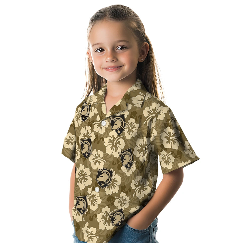 Army Black Knights Hawaiian Shirt - Hibiscus Cluster | Hula Hawaiian Shirts