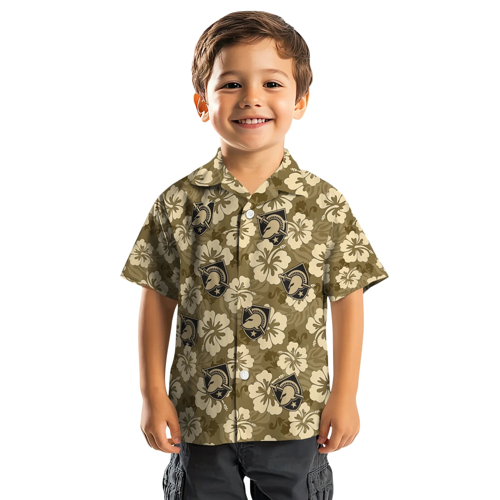 Army Black Knights Hawaiian Shirt - Hibiscus Cluster | Hula Hawaiian Shirts