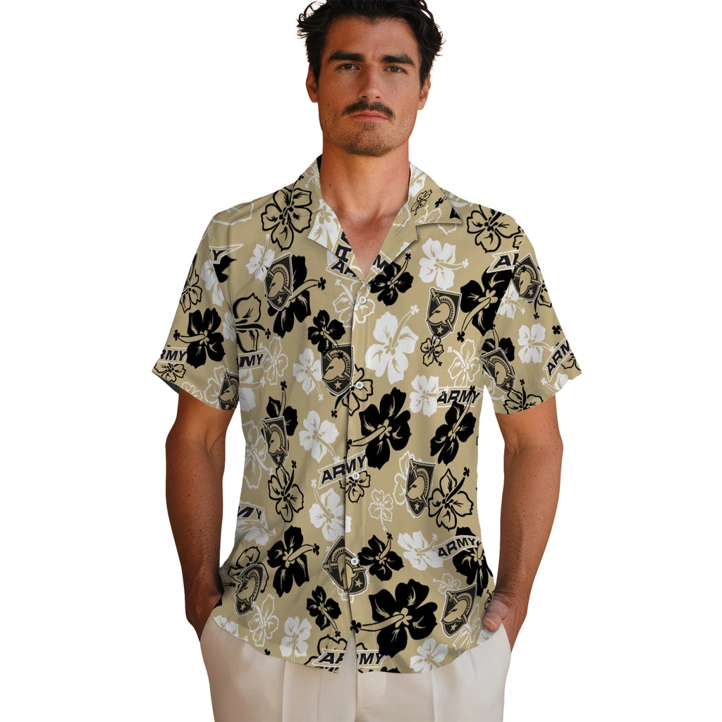 Army Black Knights Hawaiian Shirt - Hibiscus Flower Design | Hula Hawaiian Shirts
