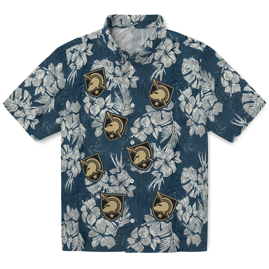 Army Black Knights Hawaiian Shirt - Hibiscus Flowers | Hula Hawaiian Shirts