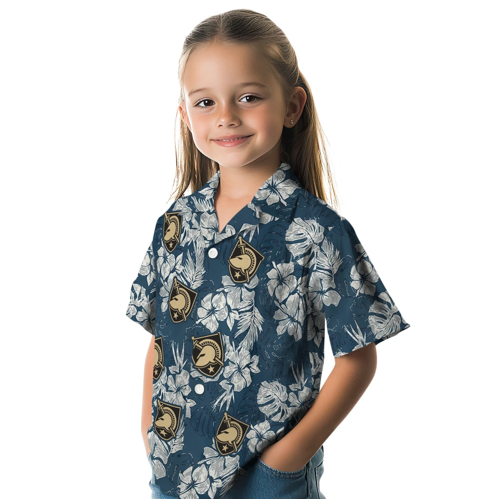 Army Black Knights Hawaiian Shirt - Hibiscus Flowers | Hula Hawaiian Shirts
