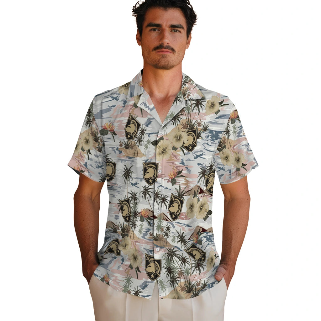 Army Black Knights Hawaiian Shirt - Hibiscus Seaside | Hula Hawaiian Shirts