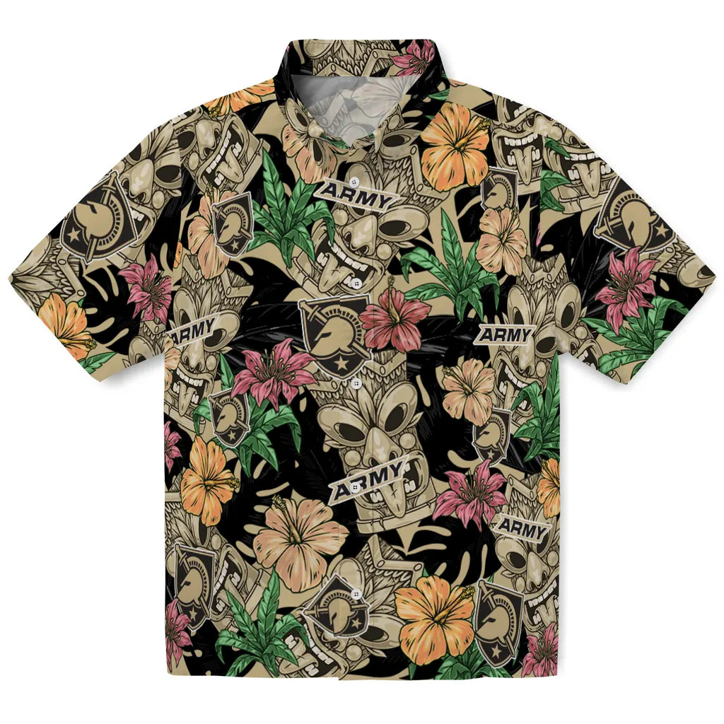 Army Black Knights Hawaiian Shirt - Hibiscus Tiki Jungle | Hula Hawaiian Shirts