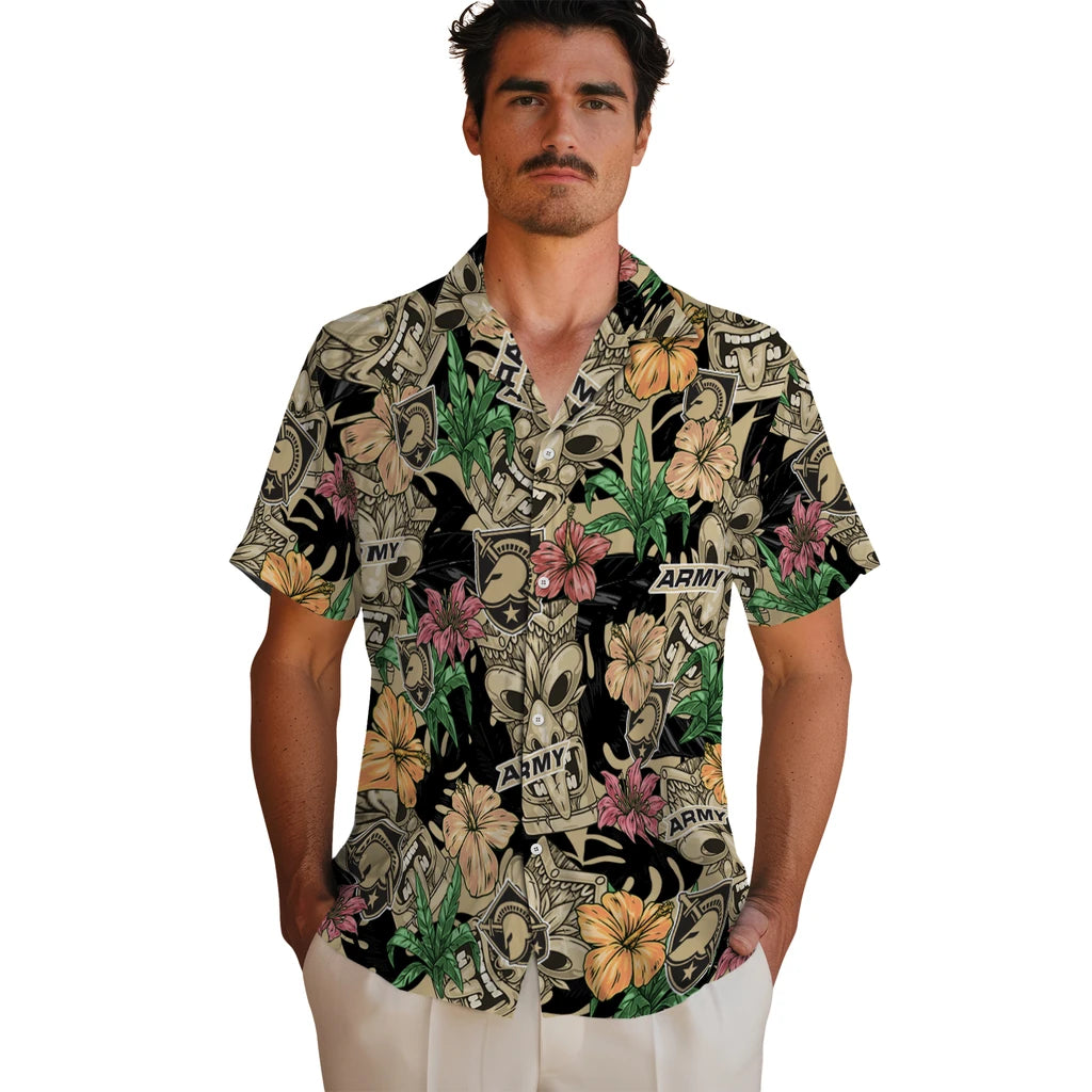 Army Black Knights Hawaiian Shirt - Hibiscus Tiki Jungle | Hula Hawaiian Shirts