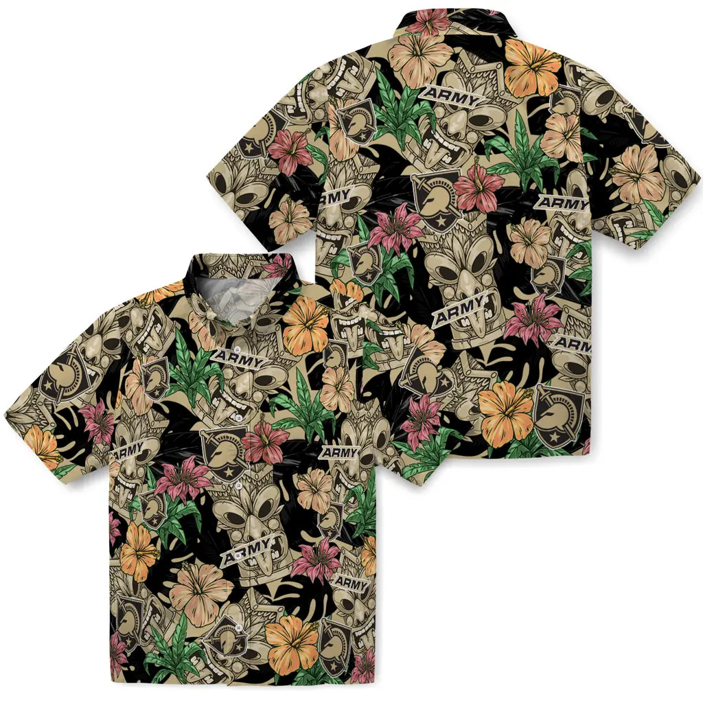 Army Black Knights Hawaiian Shirt - Hibiscus Tiki Jungle | Hula Hawaiian Shirts