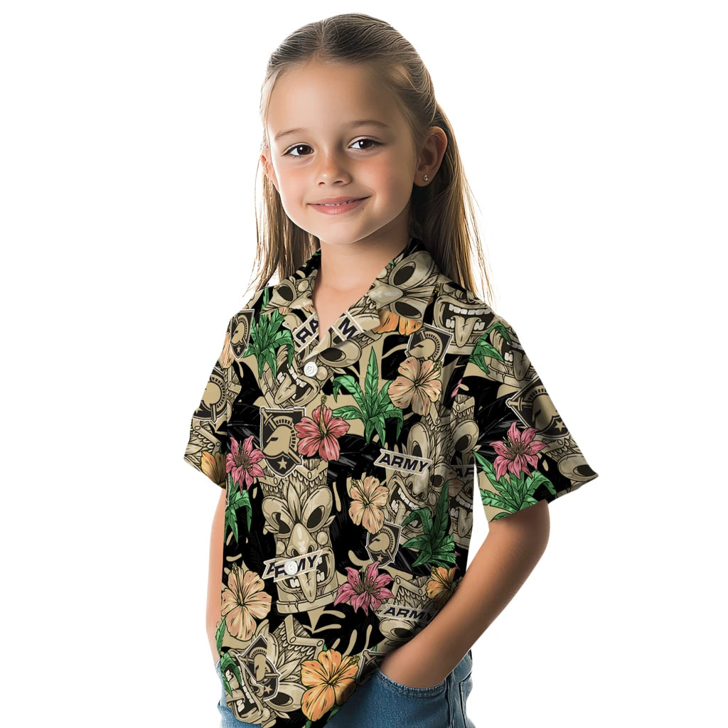 Army Black Knights Hawaiian Shirt - Hibiscus Tiki Jungle | Hula Hawaiian Shirts
