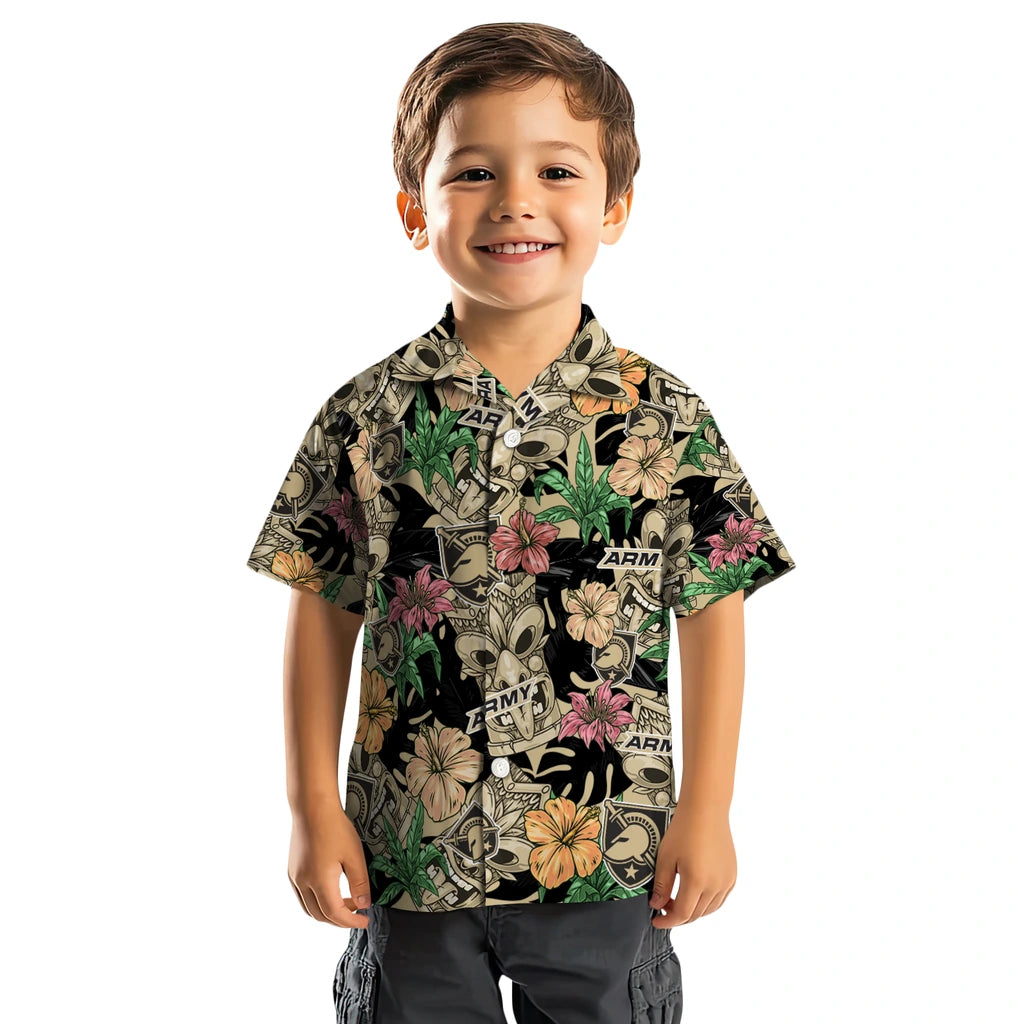 Army Black Knights Hawaiian Shirt - Hibiscus Tiki Jungle | Hula Hawaiian Shirts