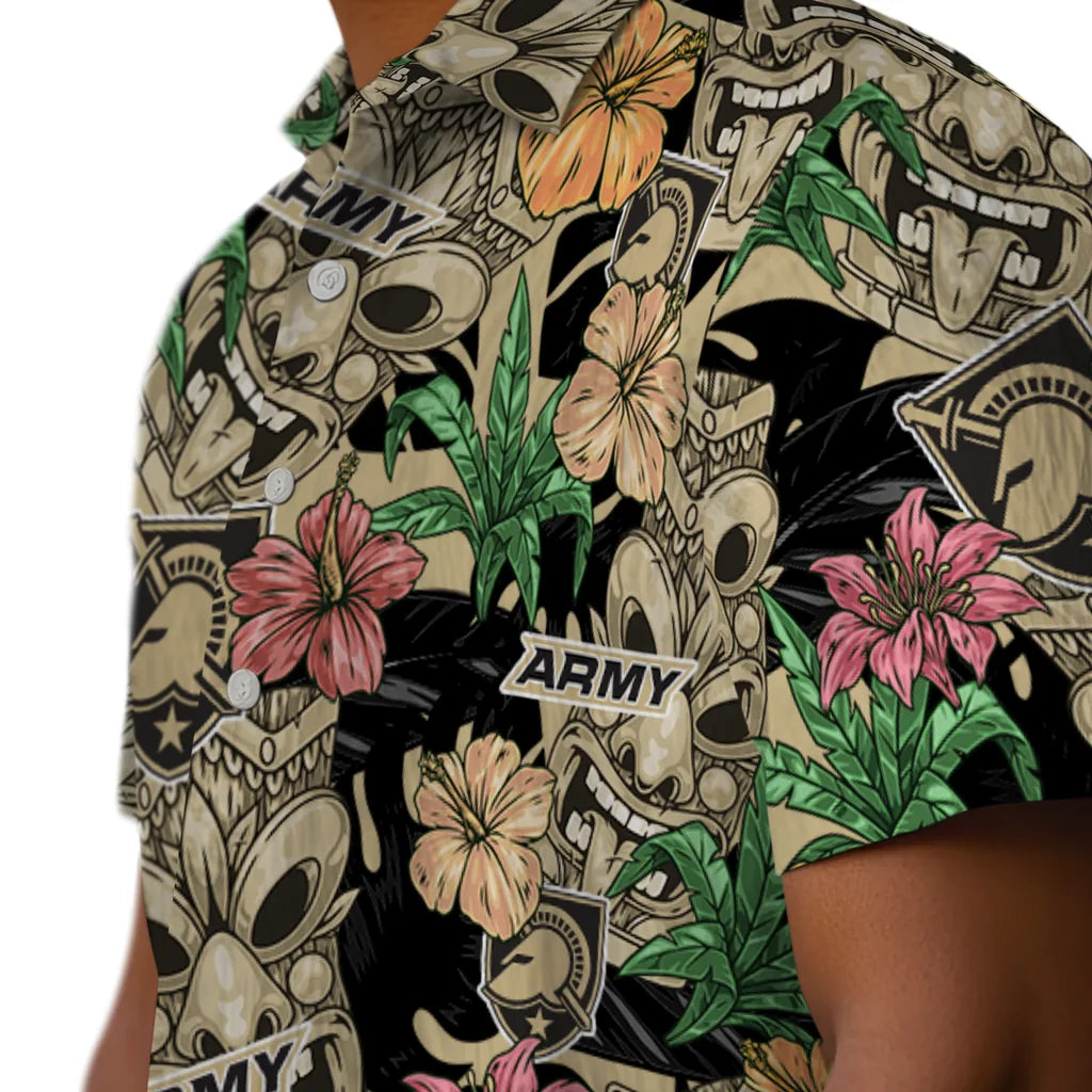Army Black Knights Hawaiian Shirt - Hibiscus Tiki Jungle | Hula Hawaiian Shirts