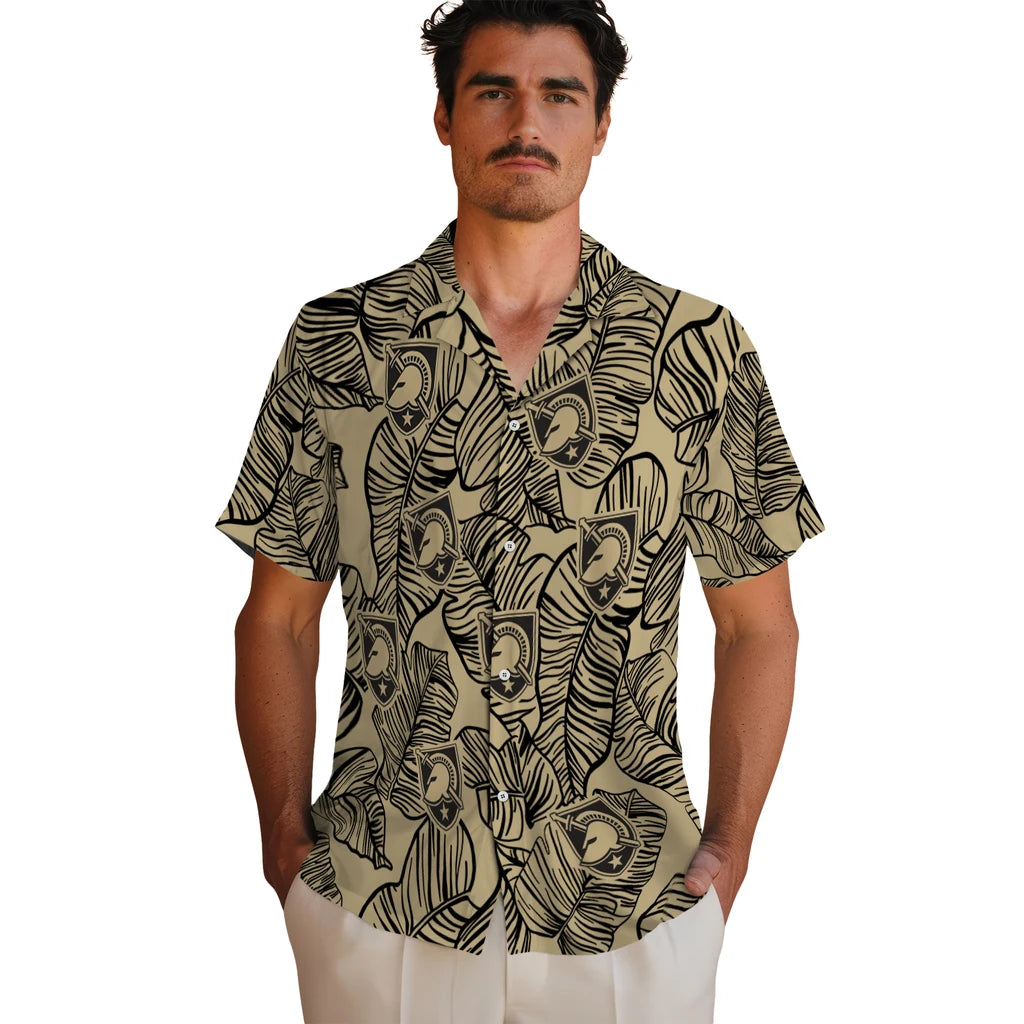 Army Black Knights Hawaiian Shirt - Leaf Outline | Hula Hawaiian Shirts