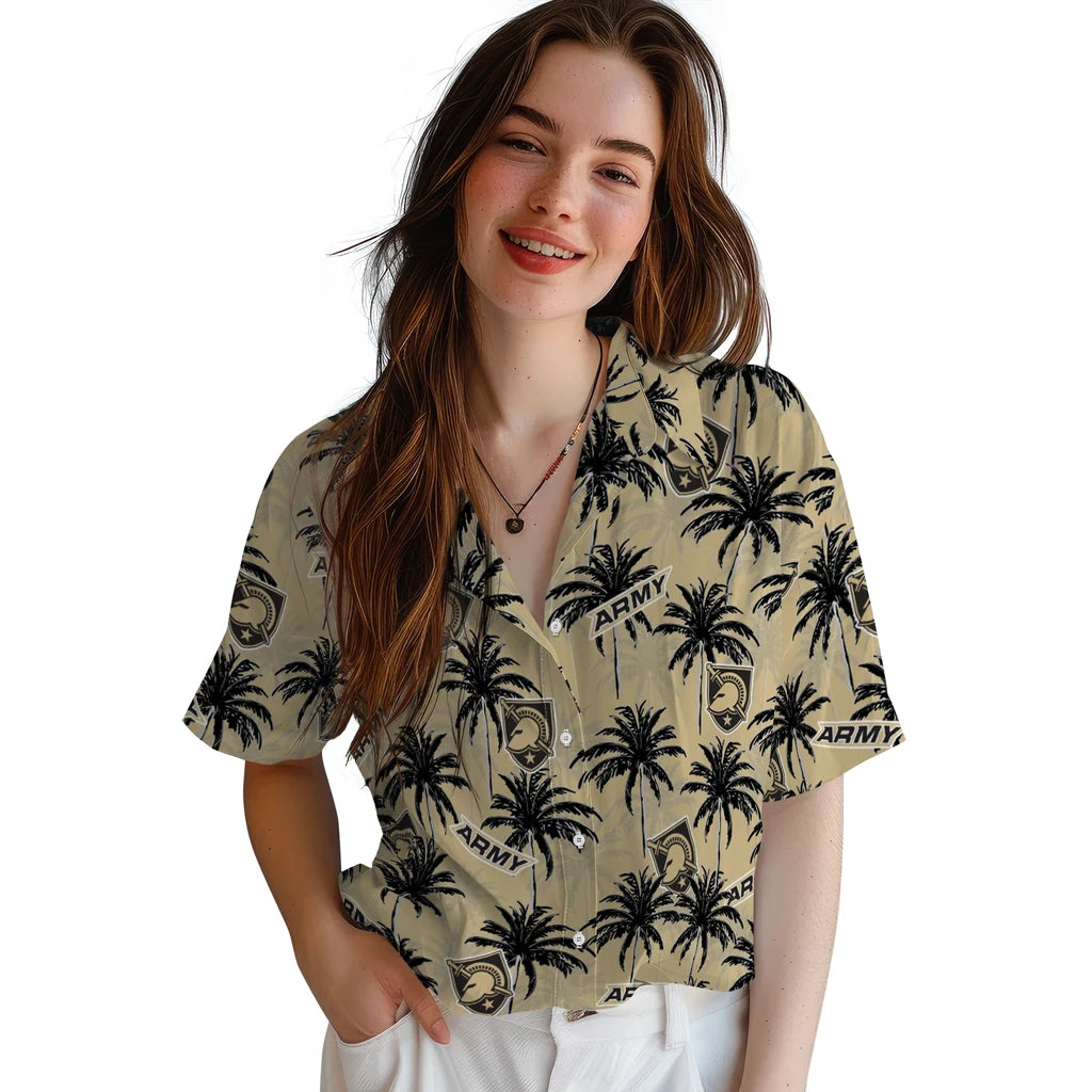 Army Black Knights Hawaiian Shirt - Palm Tree Motif | Hula Hawaiian Shirts
