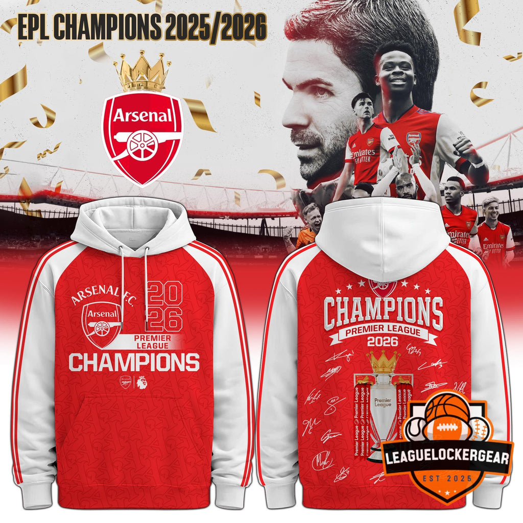 Arsenal F.C. Premier League Champions 2026 Hoodie - LeagueLockerGear