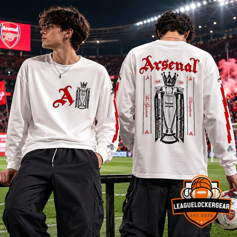Arsenal 2025-2026 Premier League Champions Long-Sleeve T-Shirt - LeagueLockerGear