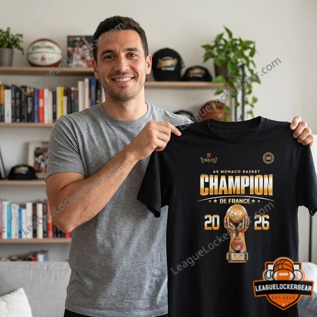 AS Monaco Basket Champions De France 2026 T-Shirt - LeagueLockerGear