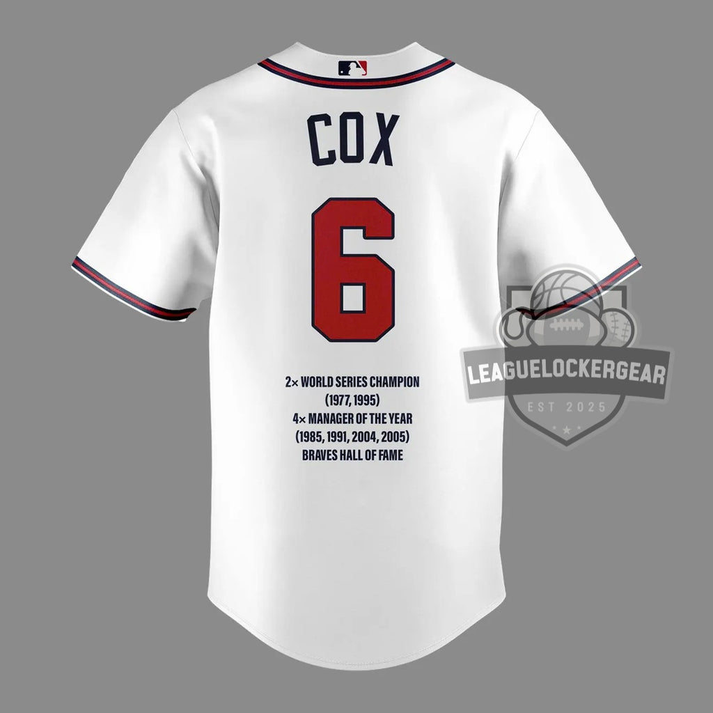 Atlanta Braves Bobby Cox Memorial Manager Baseball Jersey - LeagueLockerGear