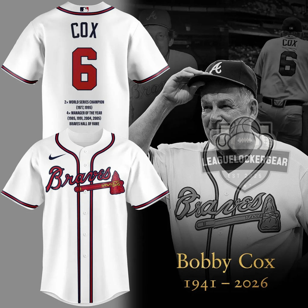 Atlanta Braves Bobby Cox Memorial Manager Baseball Jersey - LeagueLockerGear