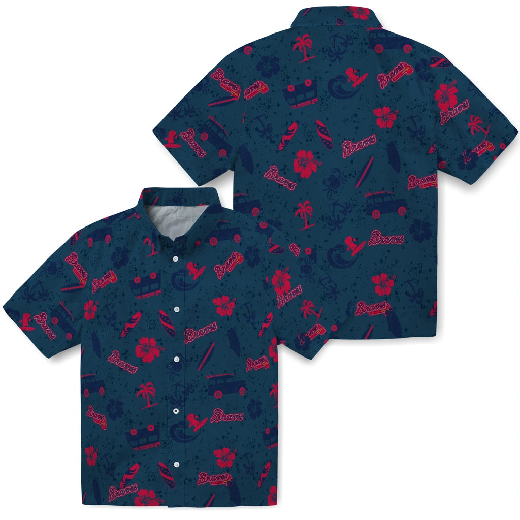 Atlanta Braves Hawaiian Shirt - Beach Vibe | Hula Hawaiian Shirts