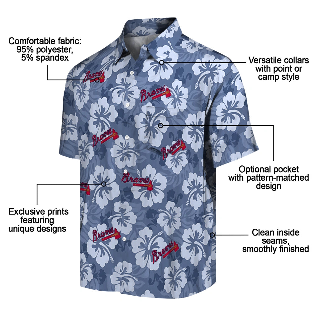Atlanta Braves Hawaiian Shirt - Hibiscus Cluster | Hula Hawaiian Shirts