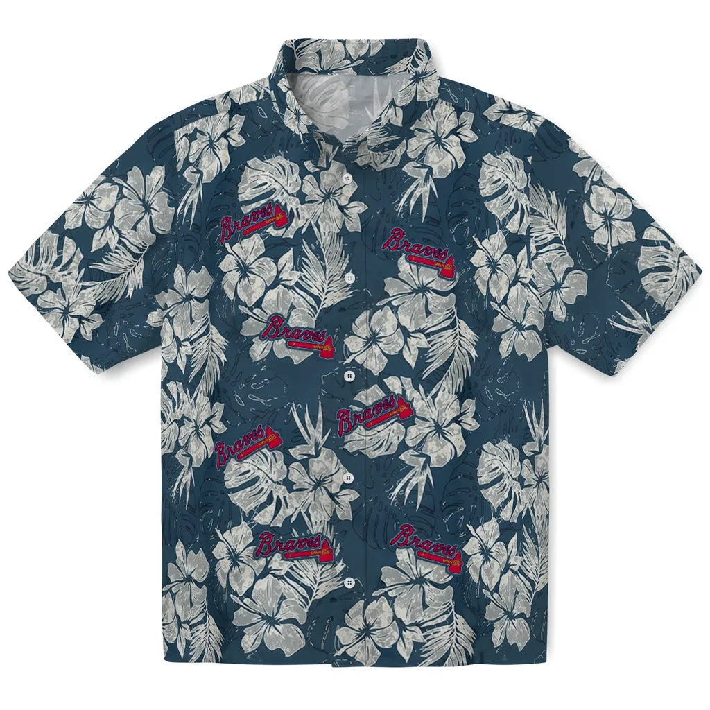 Atlanta Braves Hawaiian Shirt - Hibiscus Flowers | Hula Hawaiian Shirts