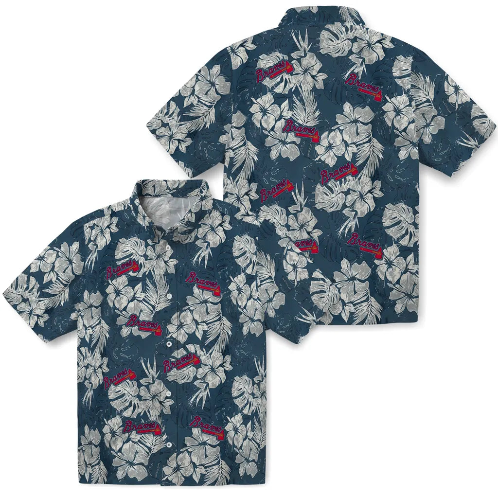 Atlanta Braves Hawaiian Shirt - Hibiscus Flowers | Hula Hawaiian Shirts