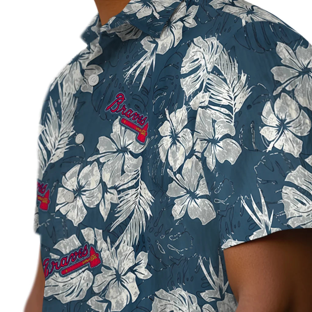 Atlanta Braves Hawaiian Shirt - Hibiscus Flowers | Hula Hawaiian Shirts