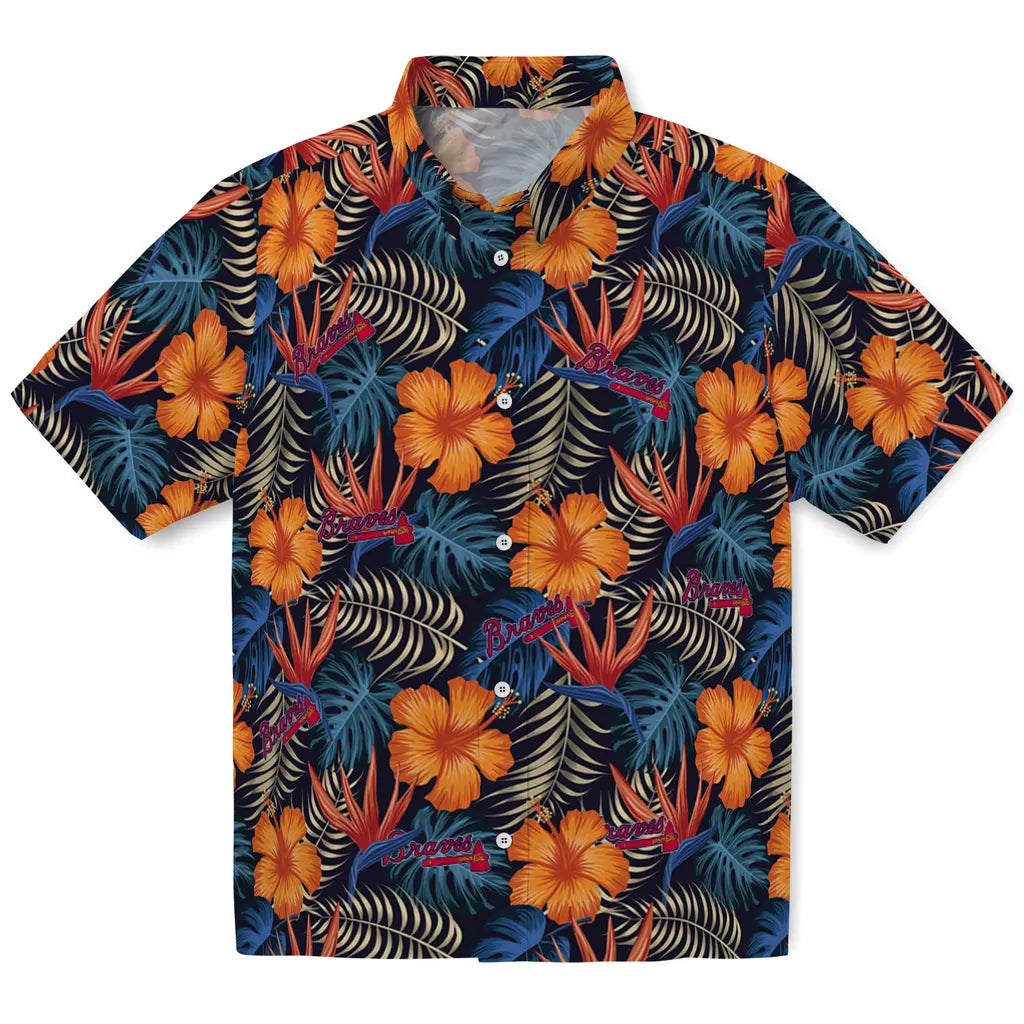 Atlanta Braves Hawaiian Shirt - Hibiscus Foliage | Hula Hawaiian Shirts