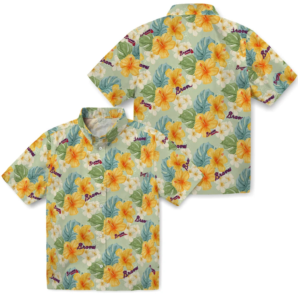 Atlanta Braves Hawaiian Shirt - Hibiscus Mood | Hula Hawaiian Shirts