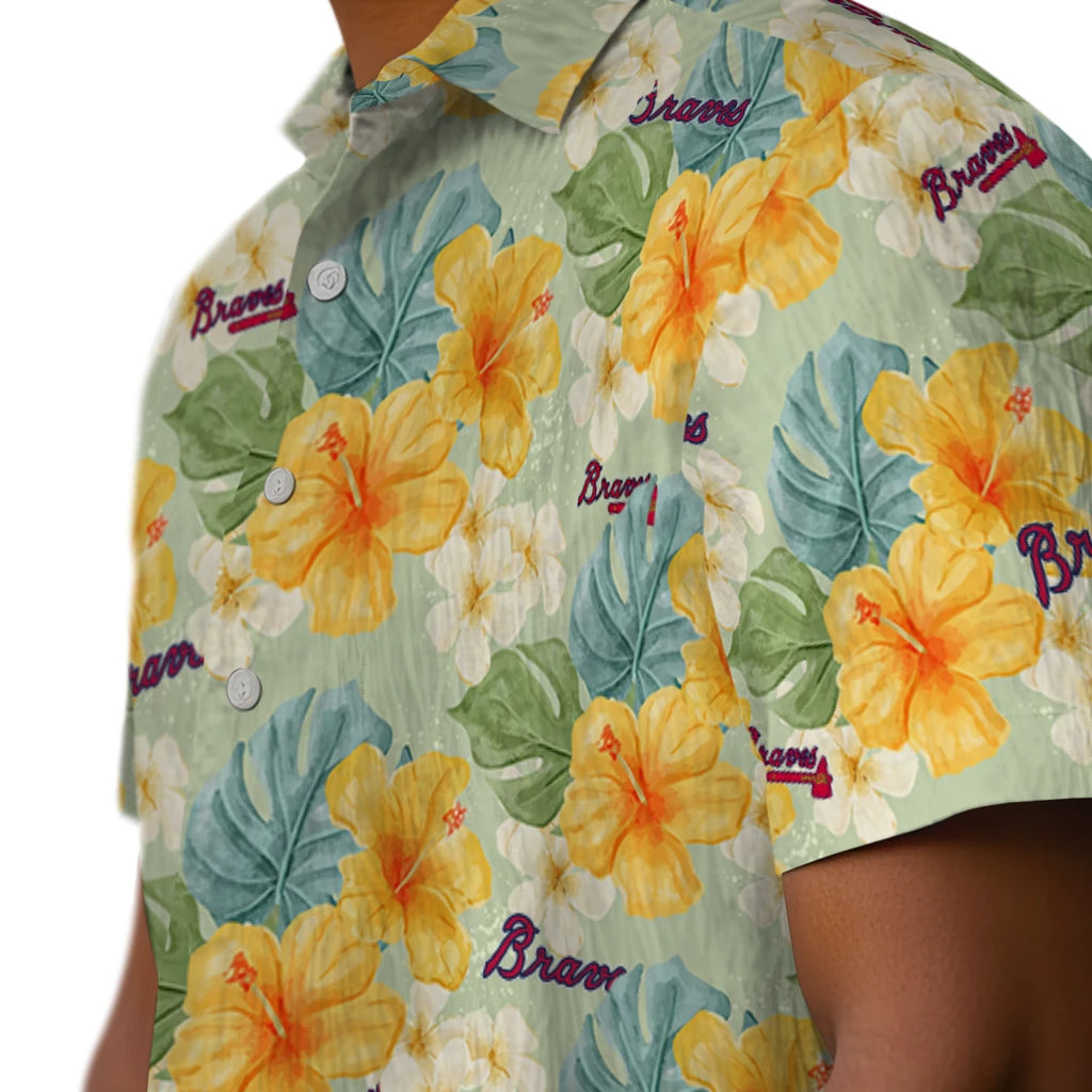 Atlanta Braves Hawaiian Shirt - Hibiscus Mood | Hula Hawaiian Shirts
