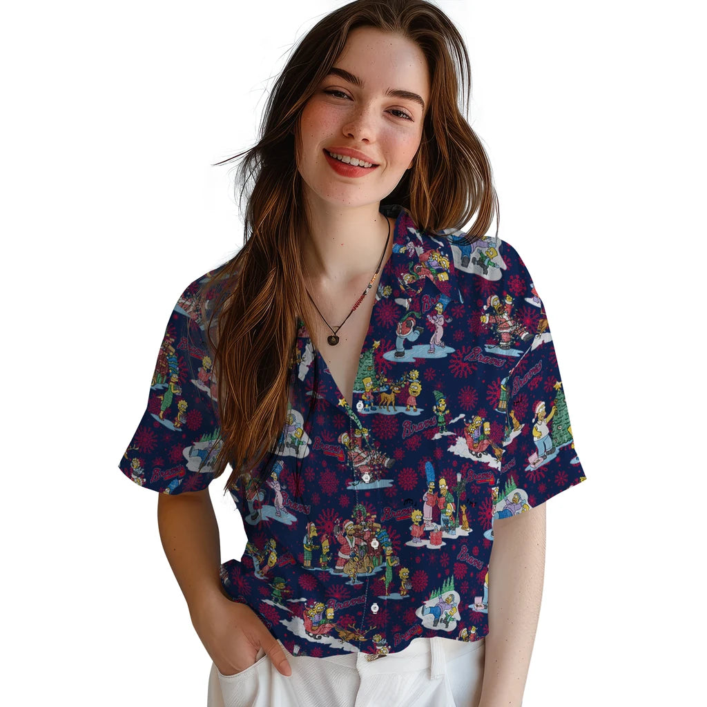 Atlanta Braves Hawaiian Shirt - Simpsons Christmas | Hula Hawaiian Shirts
