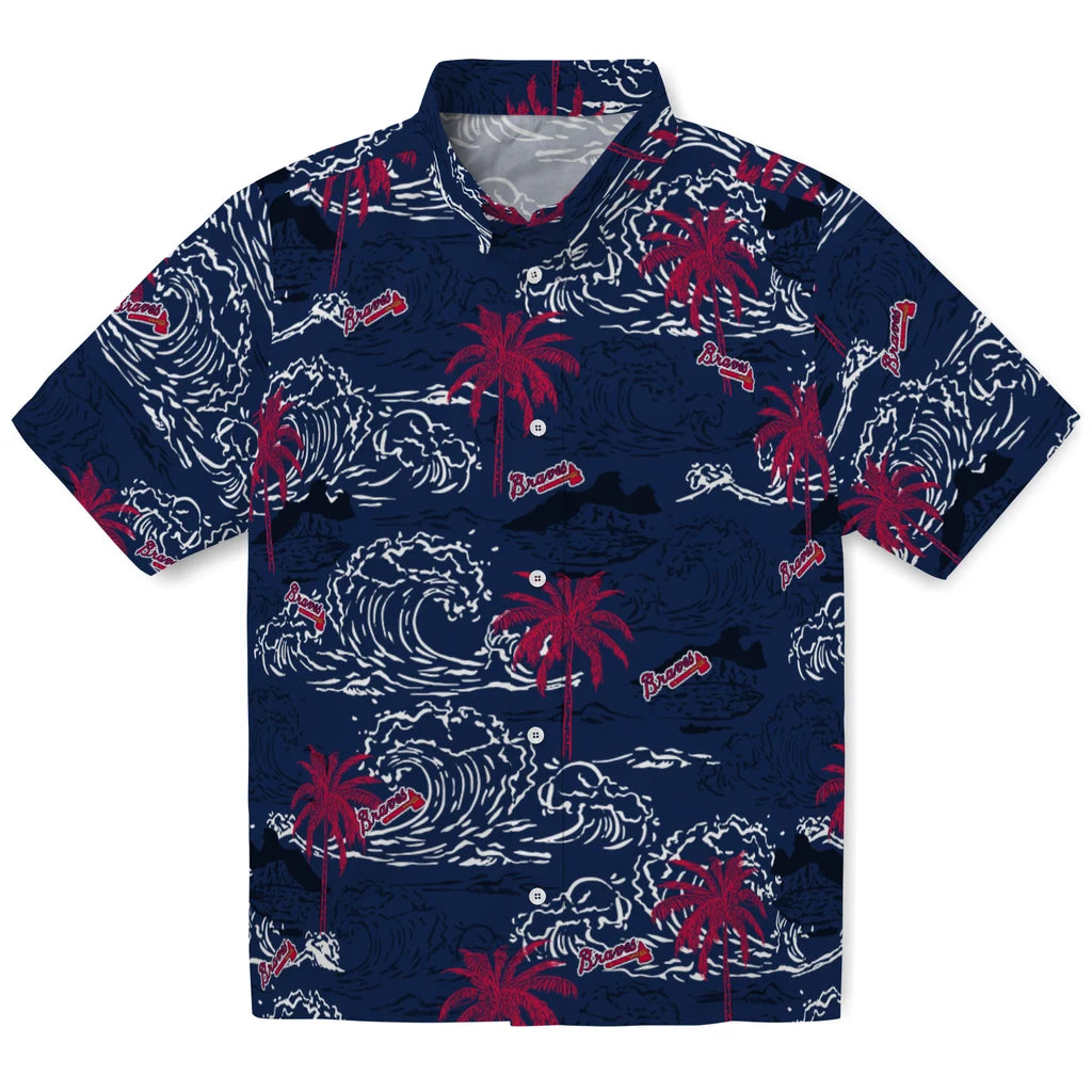 Atlanta Braves Hawaiian Shirt - Wave Palm | Hula Hawaiian Shirts