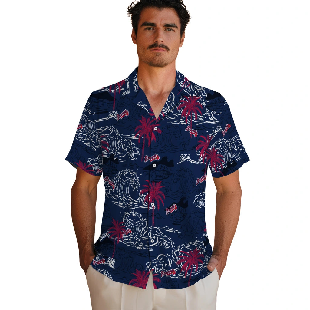 Atlanta Braves Hawaiian Shirt - Wave Palm | Hula Hawaiian Shirts