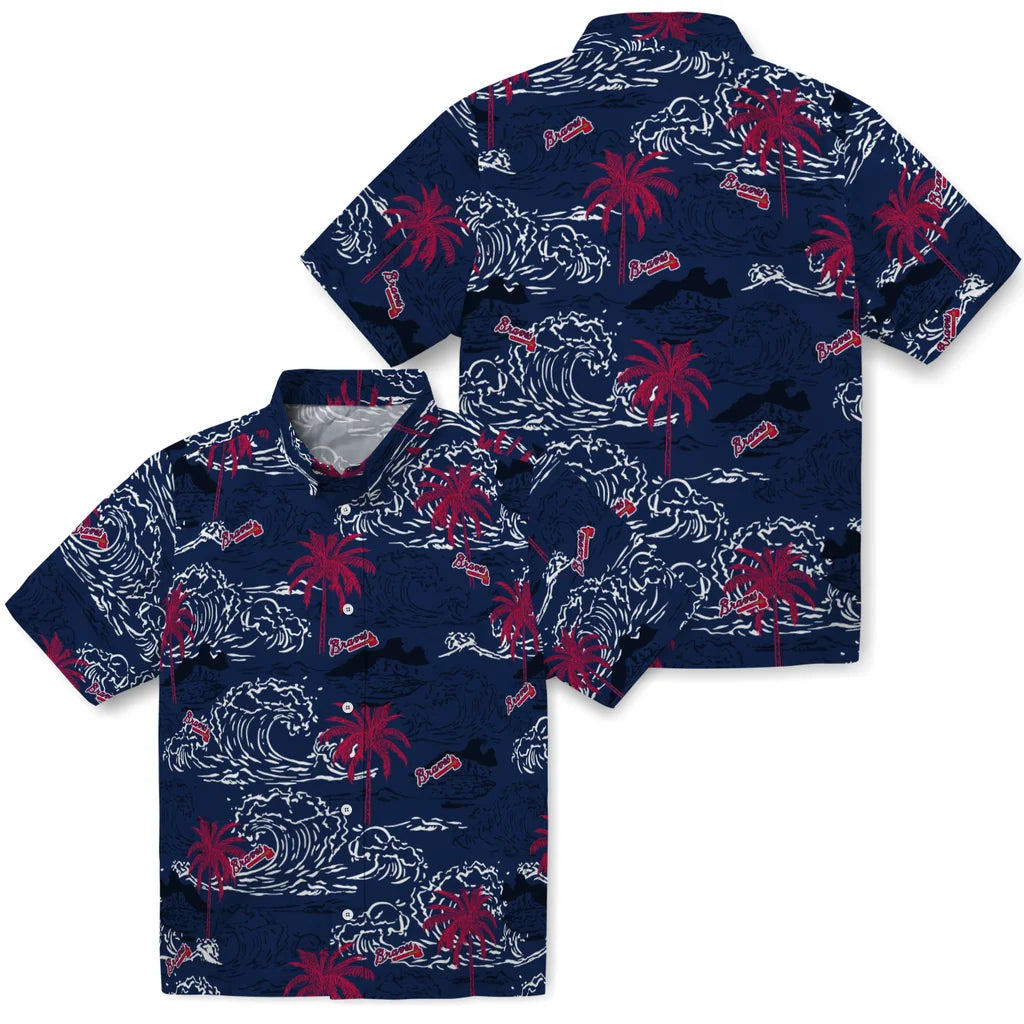 Atlanta Braves Hawaiian Shirt - Wave Palm | Hula Hawaiian Shirts