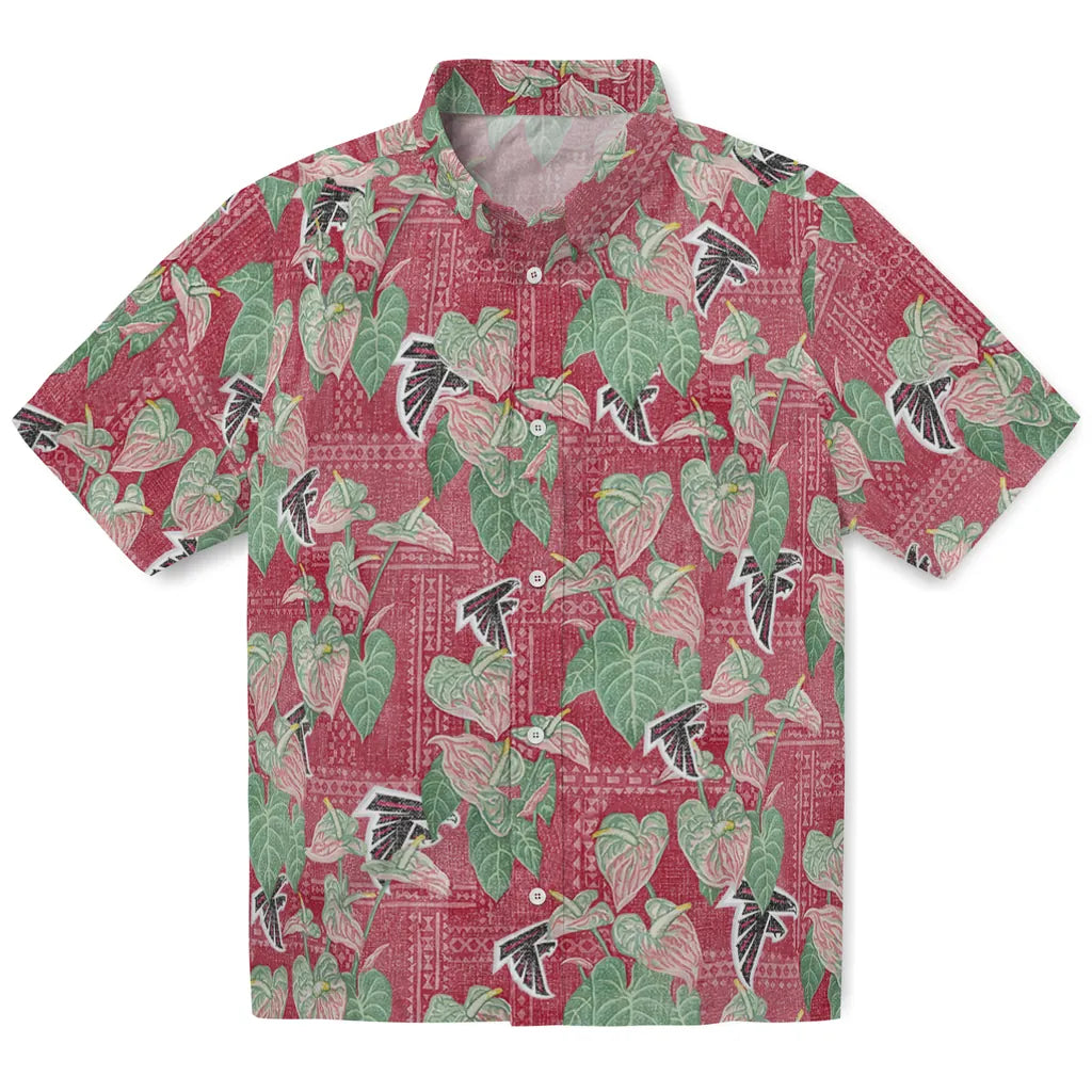 Atlanta Falcons Hawaiian Shirt - Anthurium Overlay | Hula Hawaiian Shirts