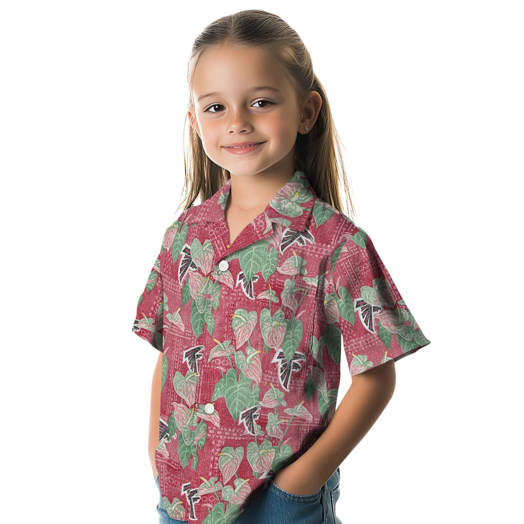 Atlanta Falcons Hawaiian Shirt - Anthurium Overlay | Hula Hawaiian Shirts