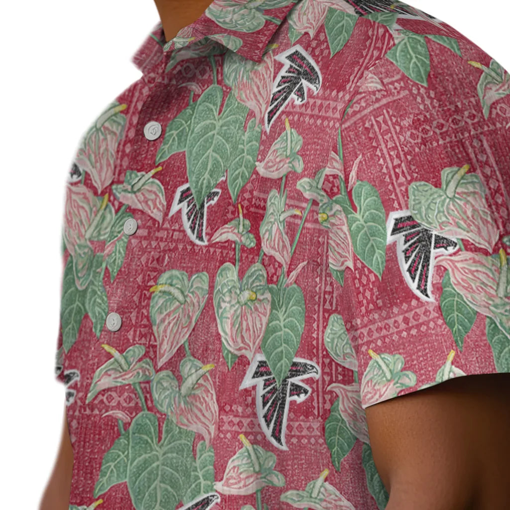 Atlanta Falcons Hawaiian Shirt - Anthurium Overlay | Hula Hawaiian Shirts