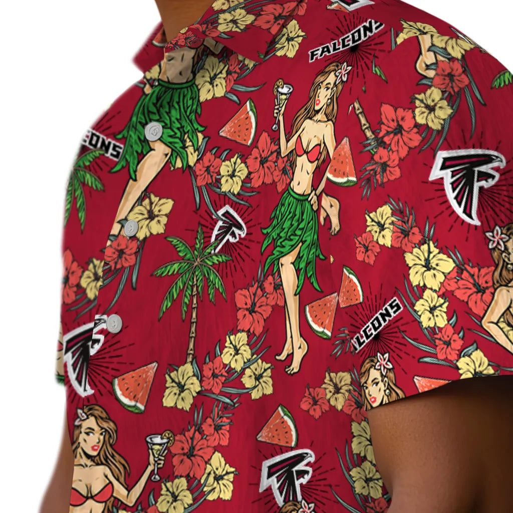 Atlanta Falcons Hawaiian Shirt - Hawaiian Girls Design | Hula Hawaiian Shirts