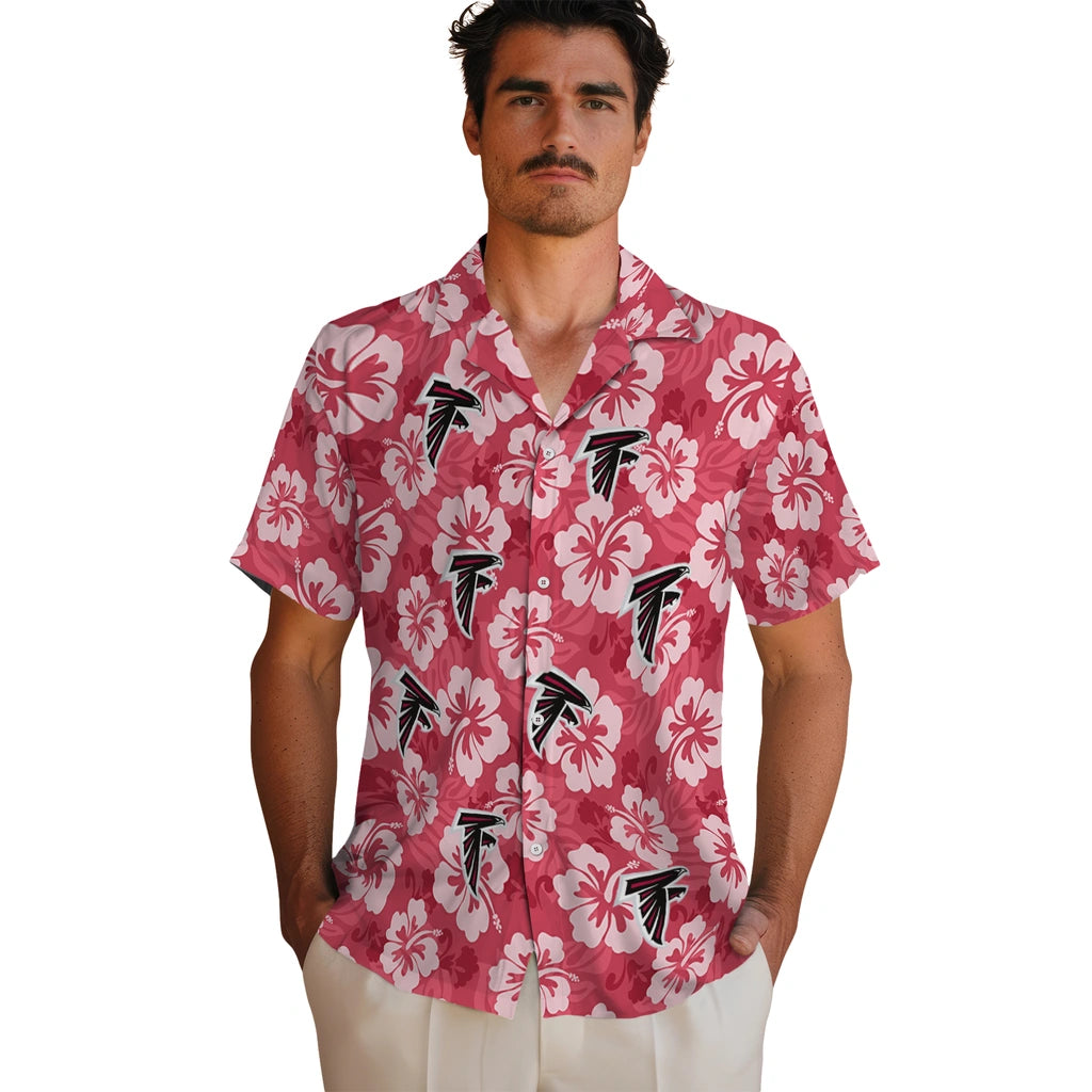 Atlanta Falcons Hawaiian Shirt - Hibiscus Cluster | Hula Hawaiian Shirts