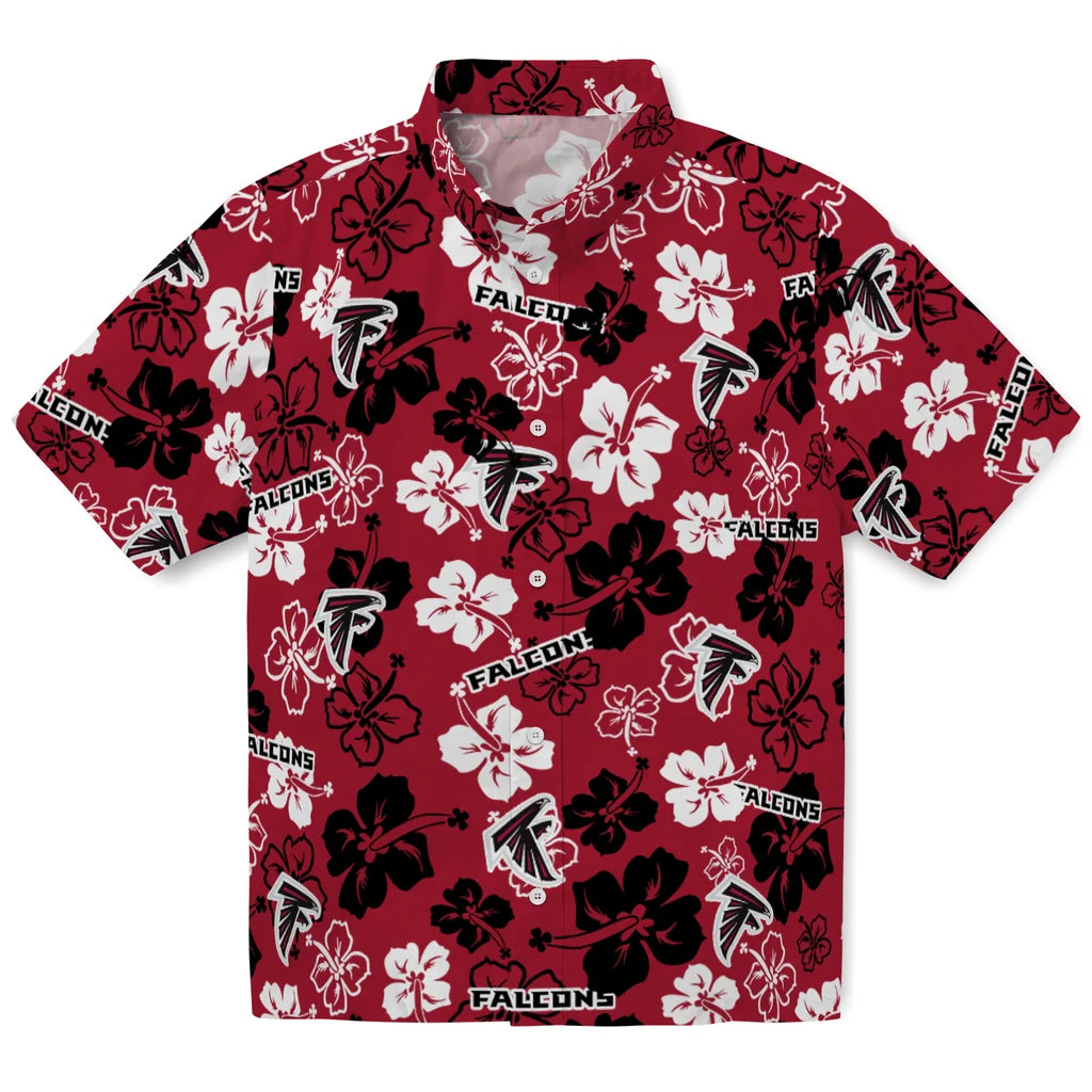Atlanta Falcons Hawaiian Shirt - Hibiscus Flower Design | Hula Hawaiian Shirts