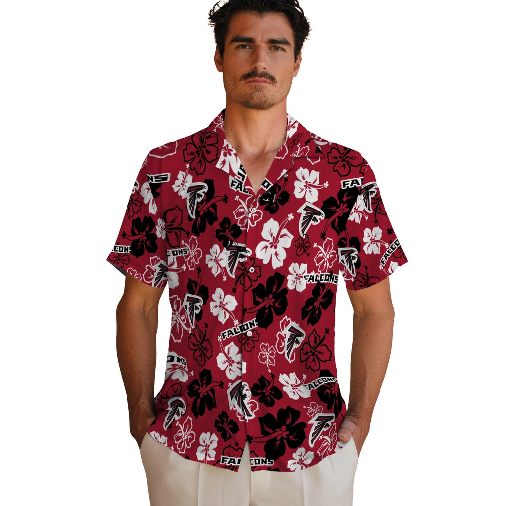 Atlanta Falcons Hawaiian Shirt - Hibiscus Flower Design | Hula Hawaiian Shirts
