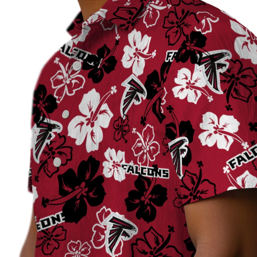 Atlanta Falcons Hawaiian Shirt - Hibiscus Flower Design | Hula Hawaiian Shirts