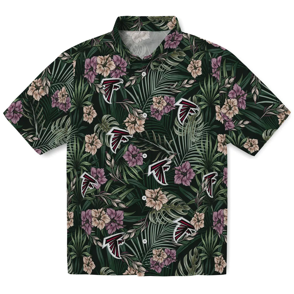 Atlanta Falcons Hawaiian Shirt - Hibiscus Leaves Pattern | Hula Hawaiian Shirts