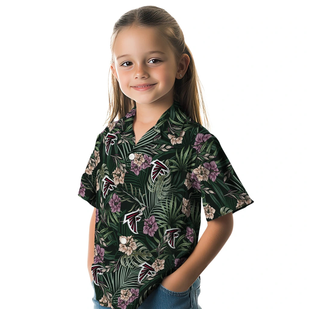 Atlanta Falcons Hawaiian Shirt - Hibiscus Leaves Pattern | Hula Hawaiian Shirts