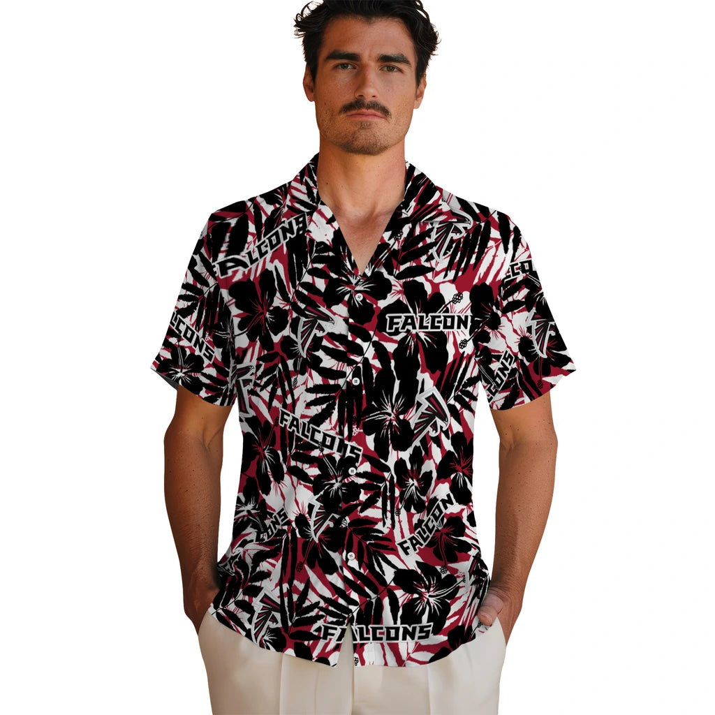 Atlanta Falcons Hawaiian Shirt - Hibiscus Overlay | Hula Hawaiian Shirts