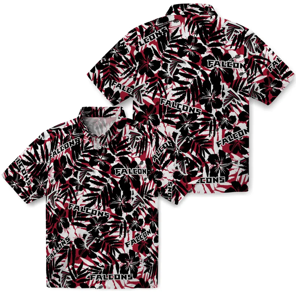 Atlanta Falcons Hawaiian Shirt - Hibiscus Overlay | Hula Hawaiian Shirts